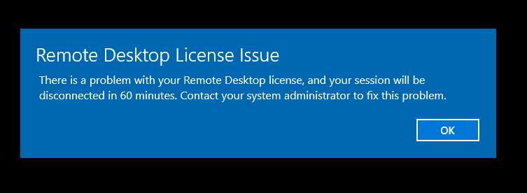 remote desktop license issue