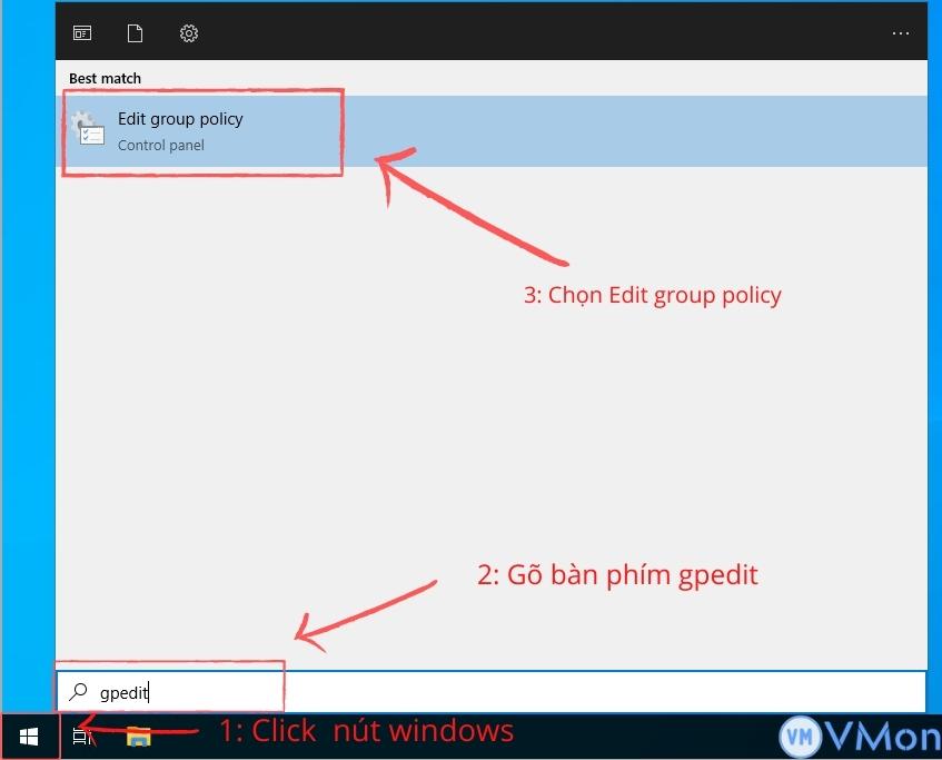 Mở Group policy