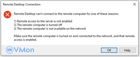 Remote desktop can't connect