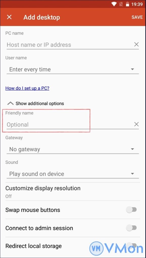 Show additional options