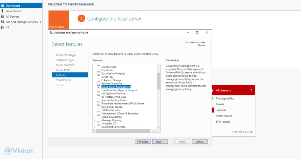 Hướng Dẫn Cài Đặt Group Policy Management Console (GPMC) trên Windows VPS 1 anh1 76