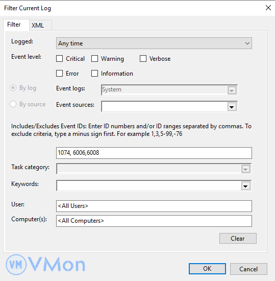 Hướng dẫn Cách tìm nhật ký tắt máy trong VPS Windows 3 anh3 60