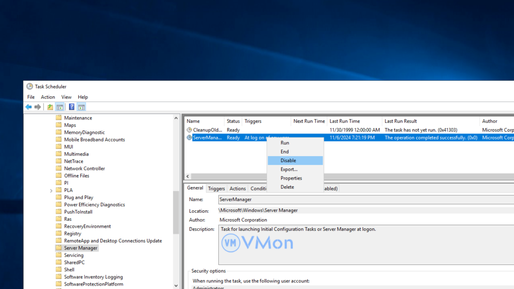 Hướng dẫn cách tắt Server Manager tự khởi động trên Windows Server 2022 6 anh6 16