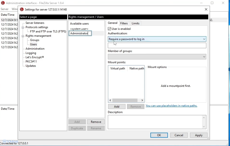 Hướng Dẫn Cài Đặt và Cấu Hình FileZilla Server Để Truyền Tải File 6 anh6 23