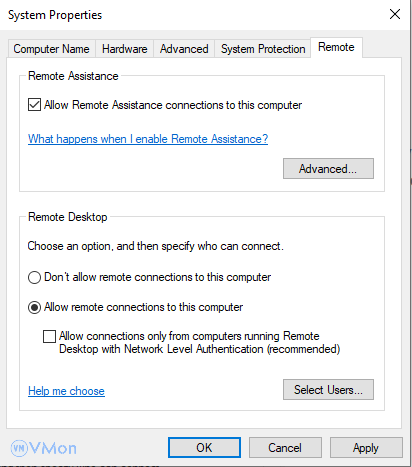 Hướng dẫn sửa lỗi:"The remote computer requires Network Level Authentication" trên VPS 11 capture 1
