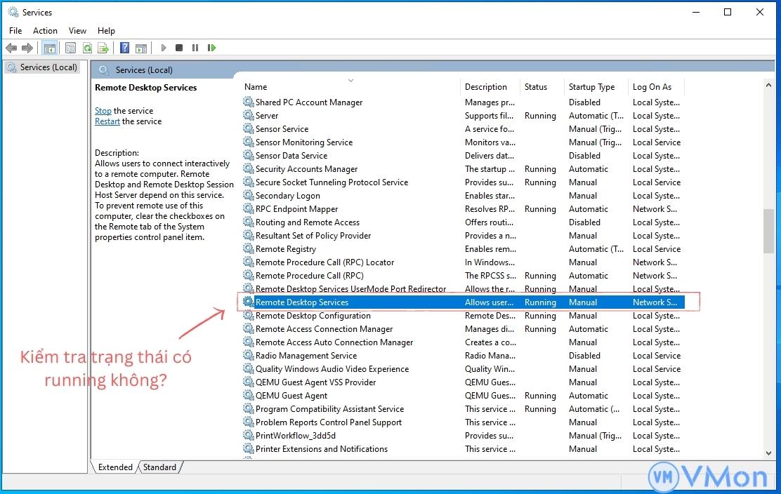 Kiểm tra remote desktop services Kiểm tra remote desktop services