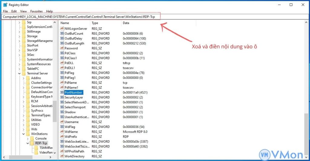 Mở rdp tcp registry Mở rdp tcp registry