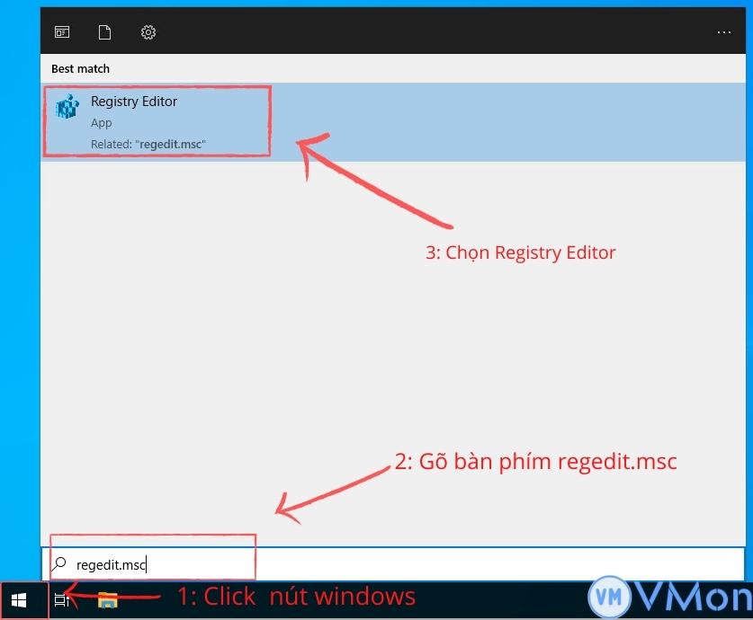 Mở regedit msc Mở regedit msc