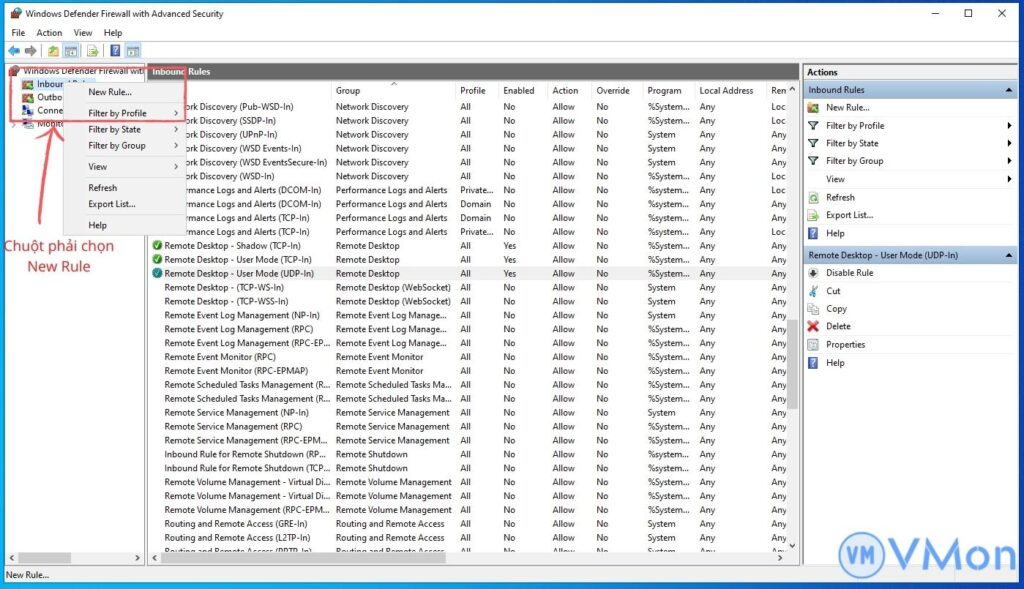 Tạo rule firewall mới Tạo rule firewall mới