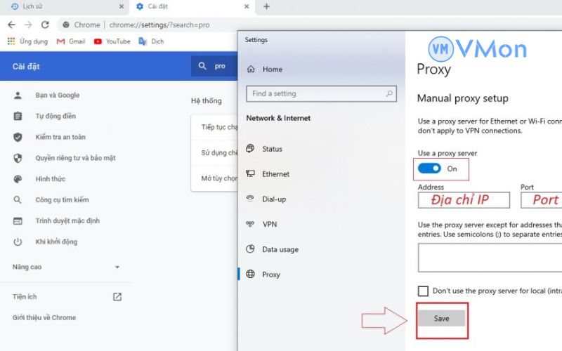 Hướng dẫn cài Proxy cho Chrome trên VPS Windows siêu nhanh 19 Chọn”Save” để lưu thao tác thực hiện