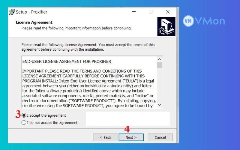 Hướng dẫn cài Proxy cho Chrome trên VPS Windows siêu nhanh 21 Chọn đồng ý với điều khoản sử dụng và chọn next