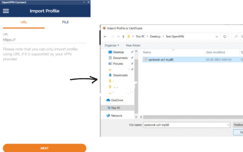 VPN là gì? Hướng dẫn cách cài VPN trên VPS Windows chi tiết nhất 29 Chọn mục file và chọn file có tên “vpnbook-us1-tcp80”