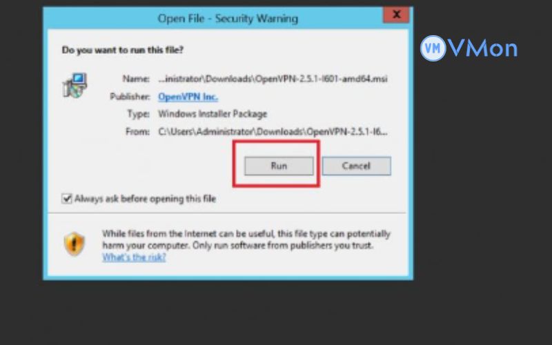 VPN là gì? Hướng dẫn cách cài VPN trên VPS Windows chi tiết nhất 20 Chọn “run” để chạy cài đặt