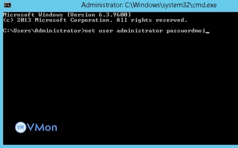 Hướng dẫn đổi mật khẩu VPS Windows 14 Nhập command theo hình này